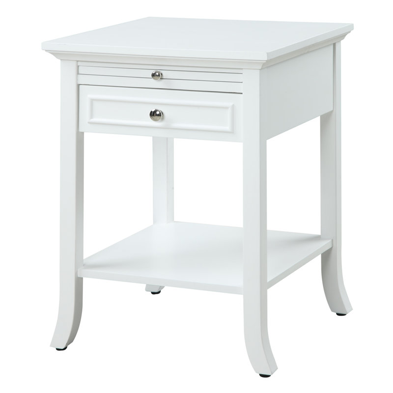 Table de bout avec rangement Carbin, Blanc