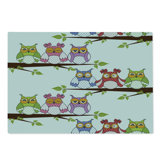 Ambesonne Owls Cutting Board Large Size Birds on Tree Branches Multicolor