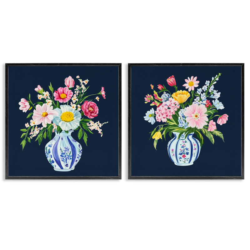 Ensemble de 2 giclées jumelles encadrées, par Yen, Giclée encadrée noir minuit, H 12 po x l 12 po