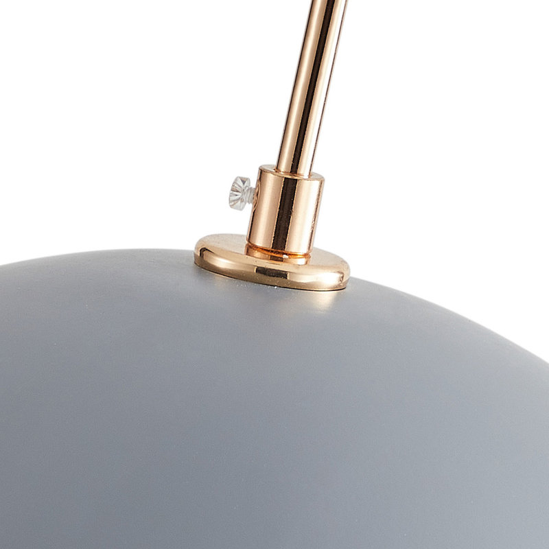 Luminaire suspendu bol 1 lumière Mileah, Gris