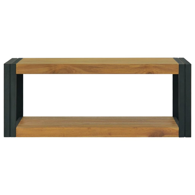 Nisbet Solid Wood Wall Bathroom Shelves, Brown/Black