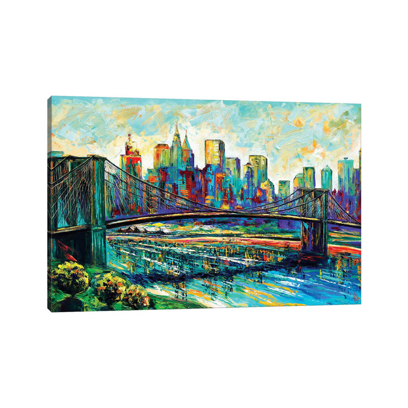 NYC Skyline by Natasha Mylius - Wrapped Canvas Painting, 20.32 cm H x 30.48 cm W