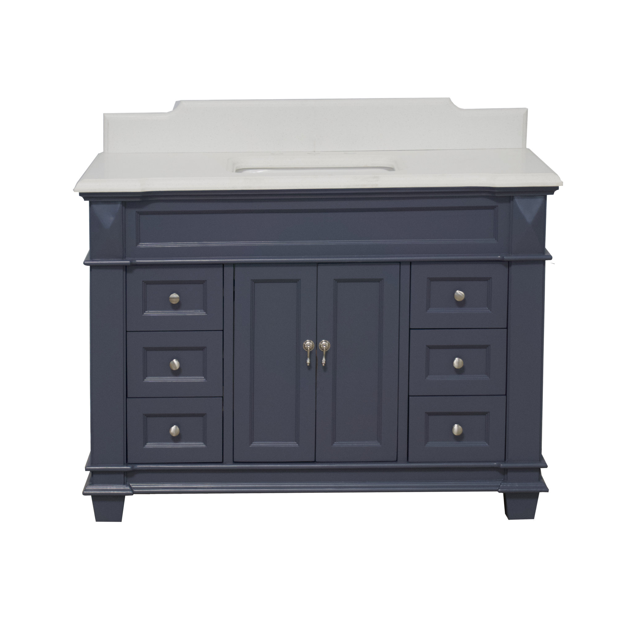 Ensa 48'' Single Bathroom Vanity, Marine Gray, Quartz