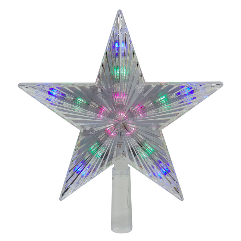 Décoration pour sommet de sapin en forme d'étoile à 5 pointes de 9,5 po - lumières DEL multicolores