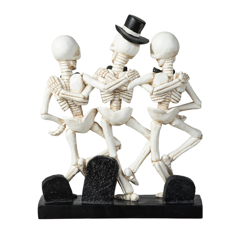 10.50''H Halloween Polyresin Dancing Skeleton Table Decor