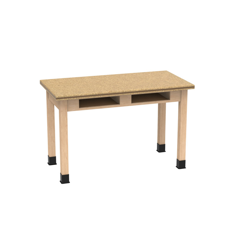 Série de tables à tablier à compartiments PerpetuLab avec différentes options de plateau et de taille, Composite naturel