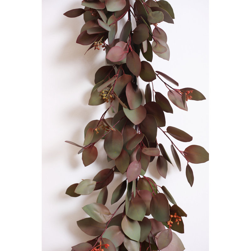 Guirlande bourgogne et eucalyptus, L 12 pi