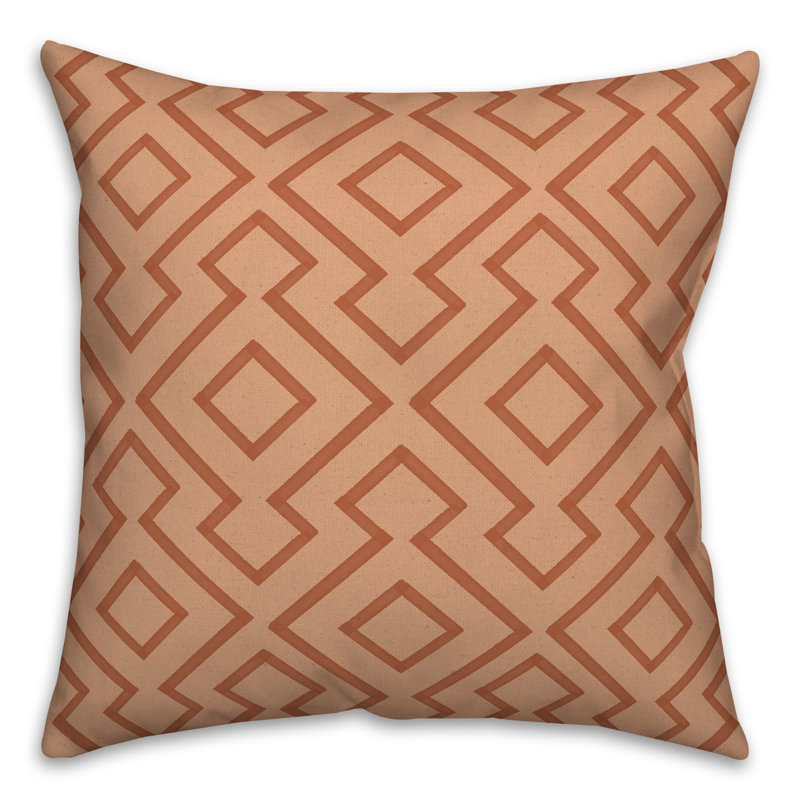 Terracotta Diamond Throw Pillow