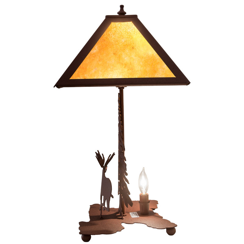 Rustic Lodge Table Lamp, Amber