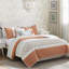 Courtepointe réversible 6 pièces - Corail très grand / très grand coton, décor de chambre à coucher, 3 coussins décoratifs-127223861-127223865