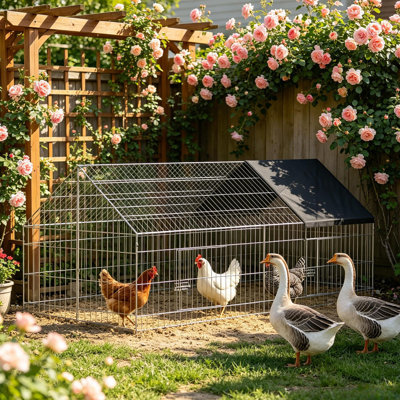 Poulailler dans l'arrière-cour, poulailler, cage à lapin, poulailler pour petits animaux