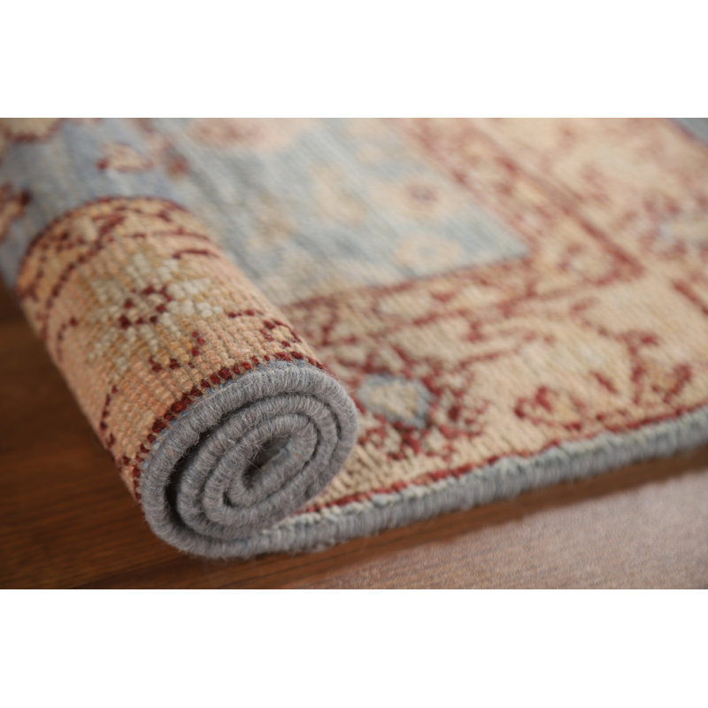 Tapis bleu clair Oushak