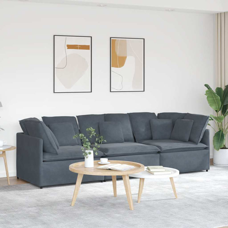  Canapé modulaire en velours gris foncé