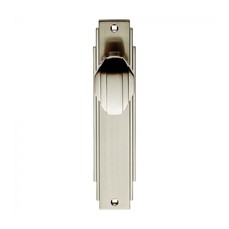 Art Deco Latch Door Handle, Satin Nickel