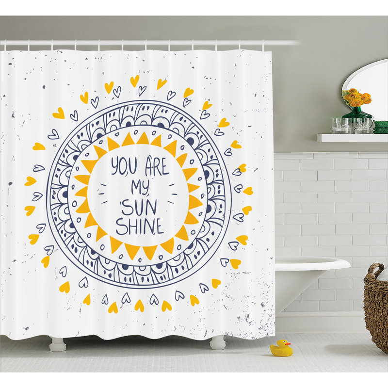 Aztec Circle Quotes Decor Single Shower Curtain, 69" H x 70" W