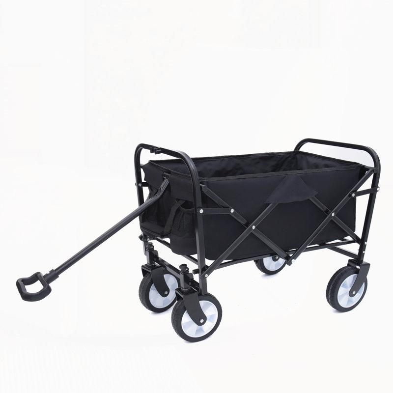 Chariot pliable pliable avec roulettes, Noir