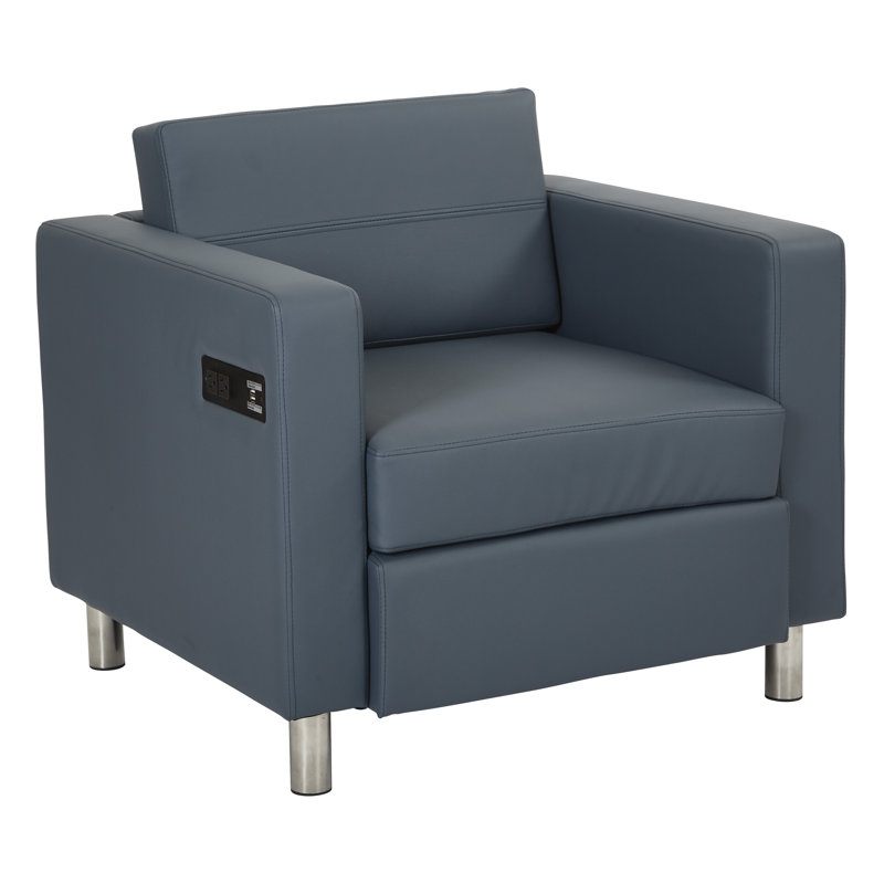 Chaise de réception l 32,5 po Procter, Bleu