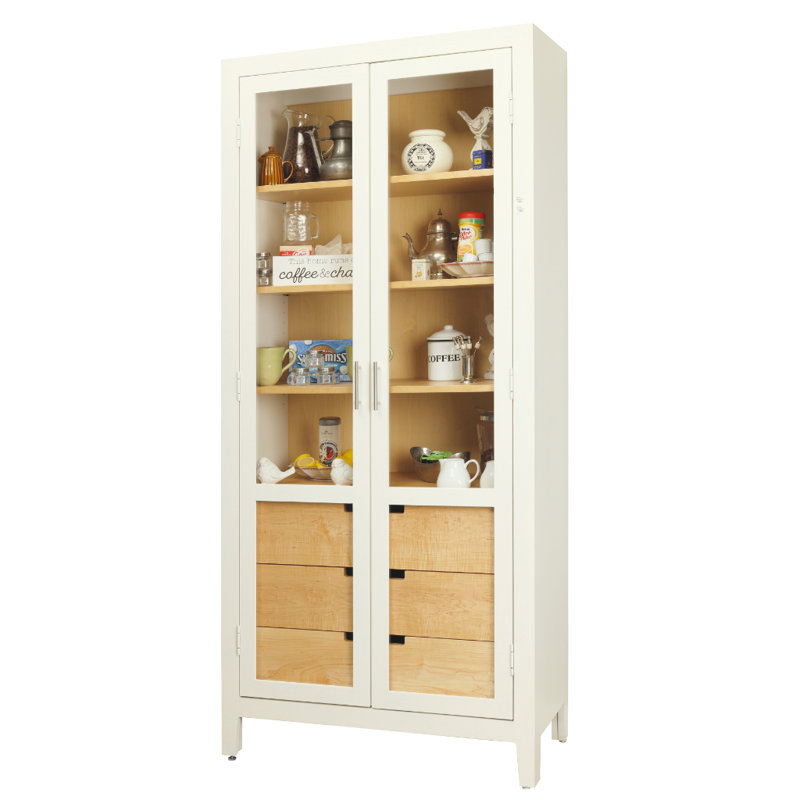Willa II Storage Cabinet, Aged White/Brown