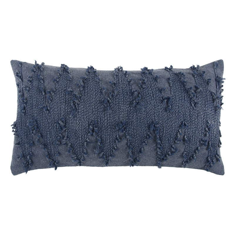 Navy Blue Twisted Chevron Pattern Throw Pillow