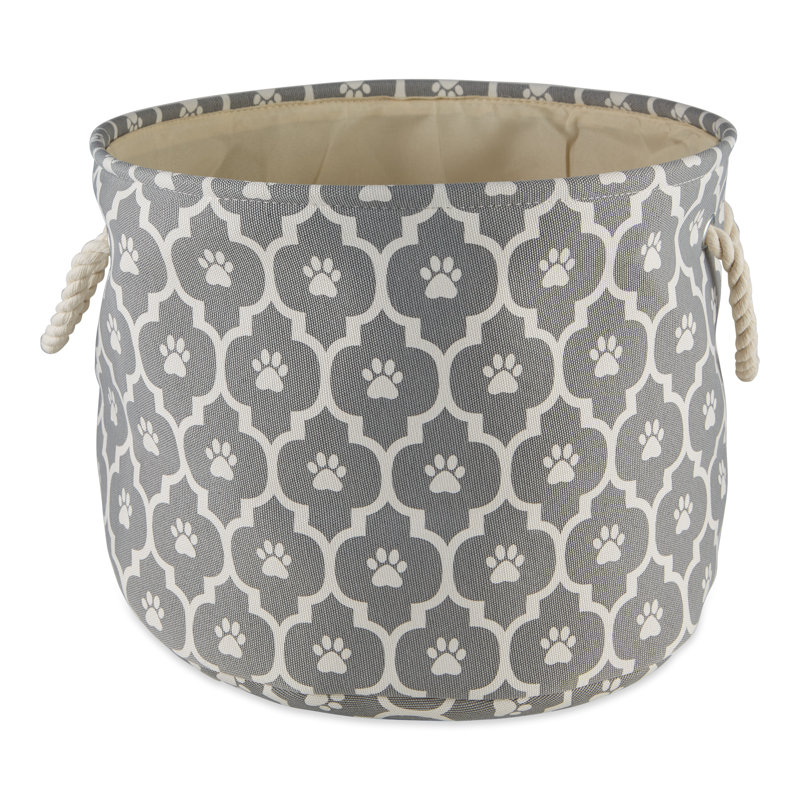 Panier en tissu Lattice Paw, H 12 po x l 15 po x P 15 po, Gris