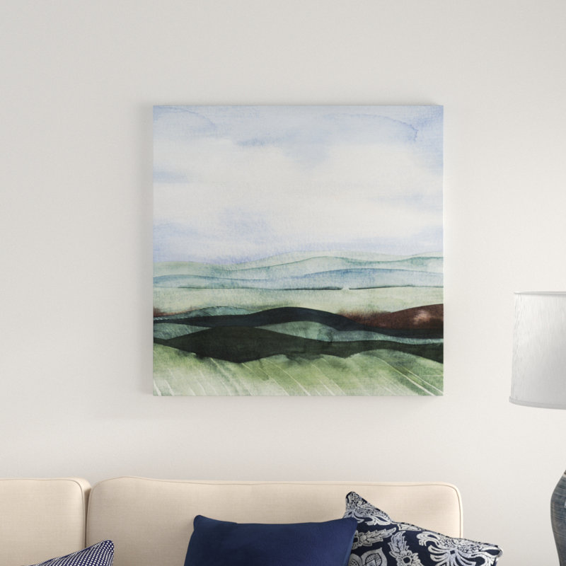 «Jeweltone Ridges I», peinture sur toile tendue, H 30 po x l 30 po