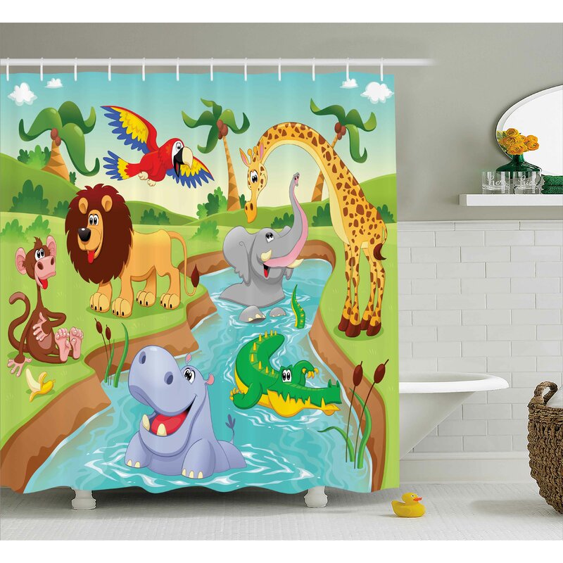 Zoomie Kids Luther Shower Curtain with Hooks Included & Reviews | Wayfair