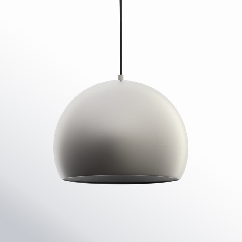 Nelle 1 - Light LED Single Pendant, Satin Nickel/Black, 14.5" H x 19.75" W x 19.75" D