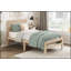 Structure de lit plateforme contemporaine au fini naturel de taille simple, fabrication en bois durable pour les chambres modernes-198886158