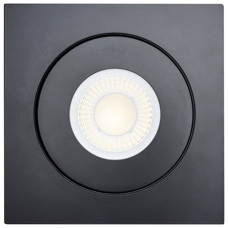 6" Ultra Slim Selectable CCT New Construction IC LED Canless Recessed Lighting Kit, Black