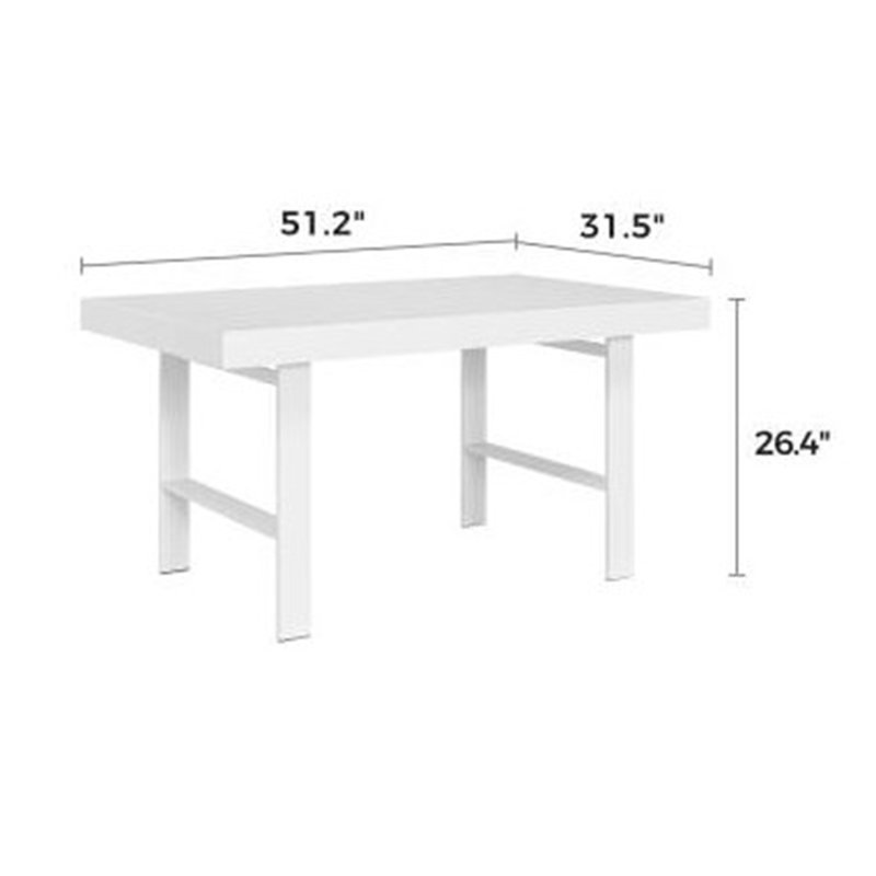 Brandtley Aluminum Patio Dining Table, White