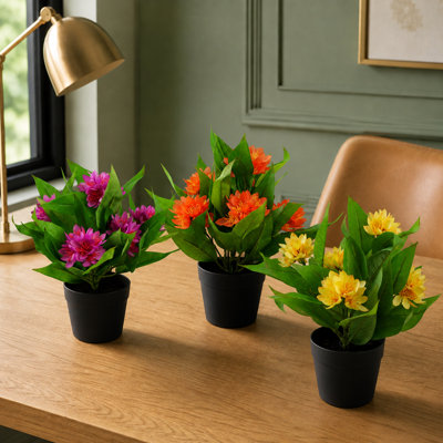 Plastic, Silk Freesia Arrangement in Pot