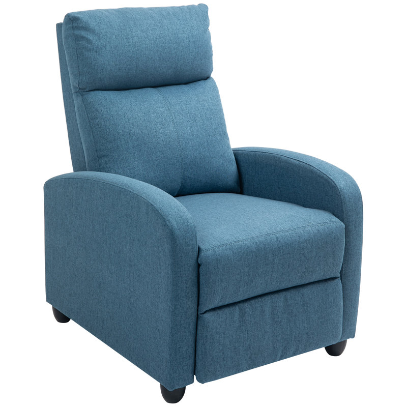 Push Back Recliner Chair Home Theatre Seating with Padded Seat, Blue