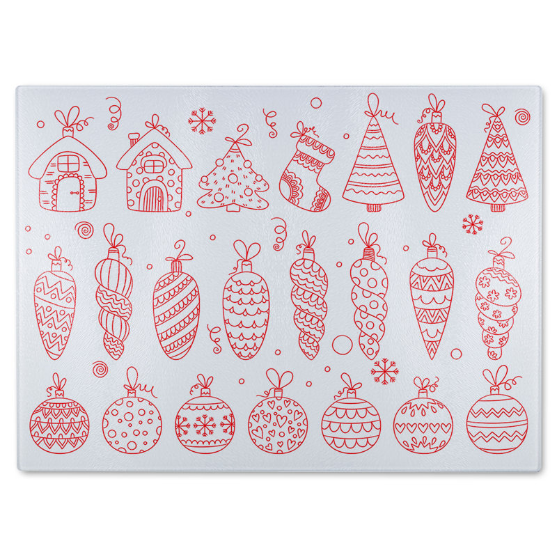 Winter Toys Dining Glass Chopping Board, 40cm L x 28cm W