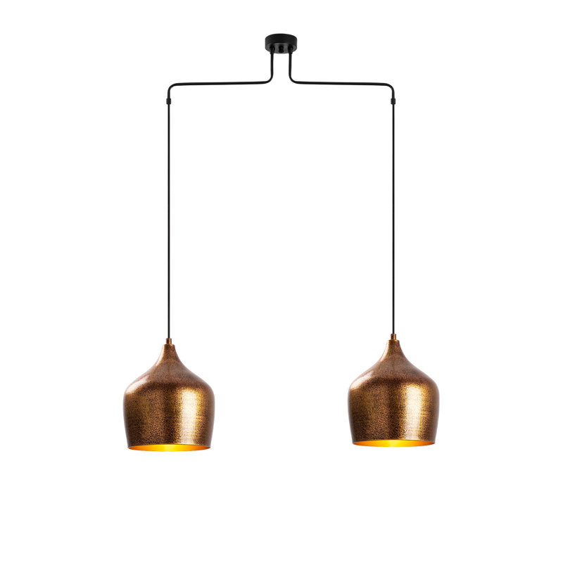 Luminaire suspendu en forme de dôme à 2 lumières