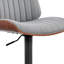 Tabouret de bar réglable en similicuir gris et acier noir-436392276