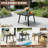 Steel Outdoor Patio Side Table, Weather Resistant Square Coffee Table