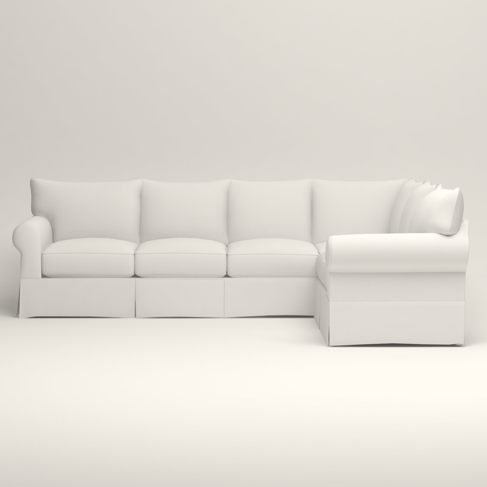 Amari L-Shaped Slipcovered Sectional, Right Hand Facing, Bella Hunter Performance Velvet