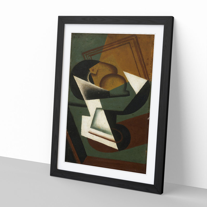 Cafeteria by Juan Gris - Picture Frame Painting, 36cm H x 27cm W x 2cm D, Black Framed