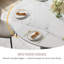 Table de salle à manger 59 po ronde moderne pour 6-8, plateau en pierre frittée brillante, blanc-799052485