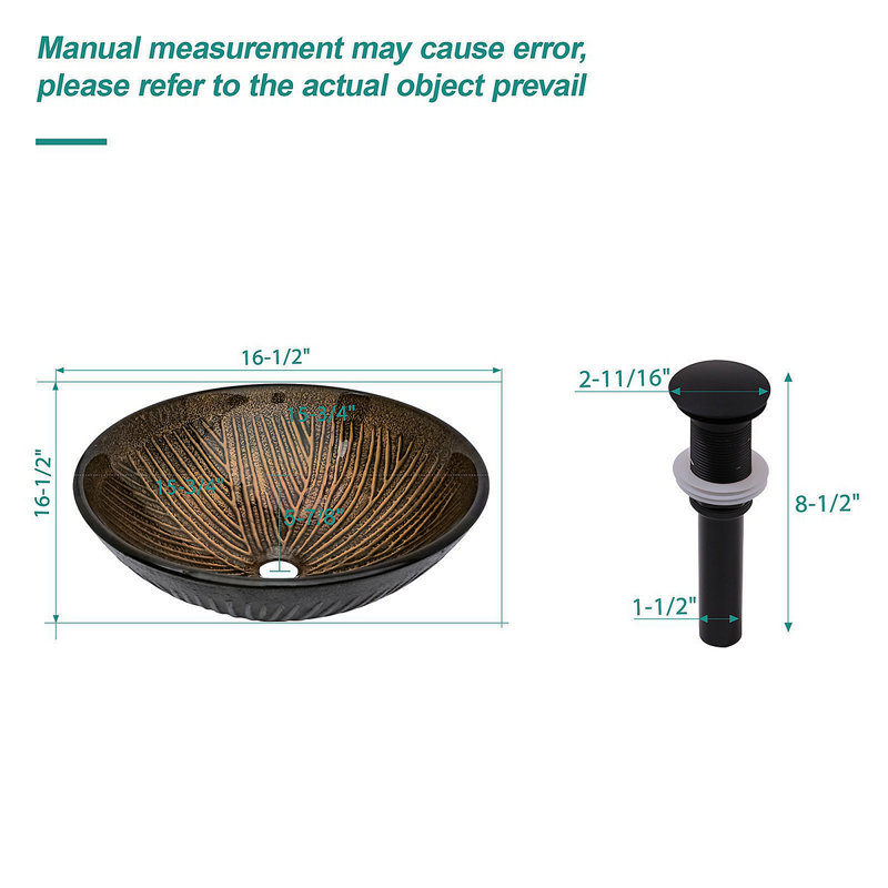 Lavabo vasque en verre trempé à motif de plumes artistique avec drain escamotable, meuble-lavabo ovale en verre trempé pour salle de bain (sans robinet)