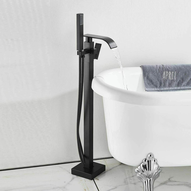 Weylyn Floor Waterfall Faucet Bath Filler with Diverter
