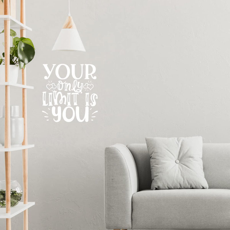 Adhésif décoratif «Your Only Limit is You», Blanc, H 18 po x l 18 po