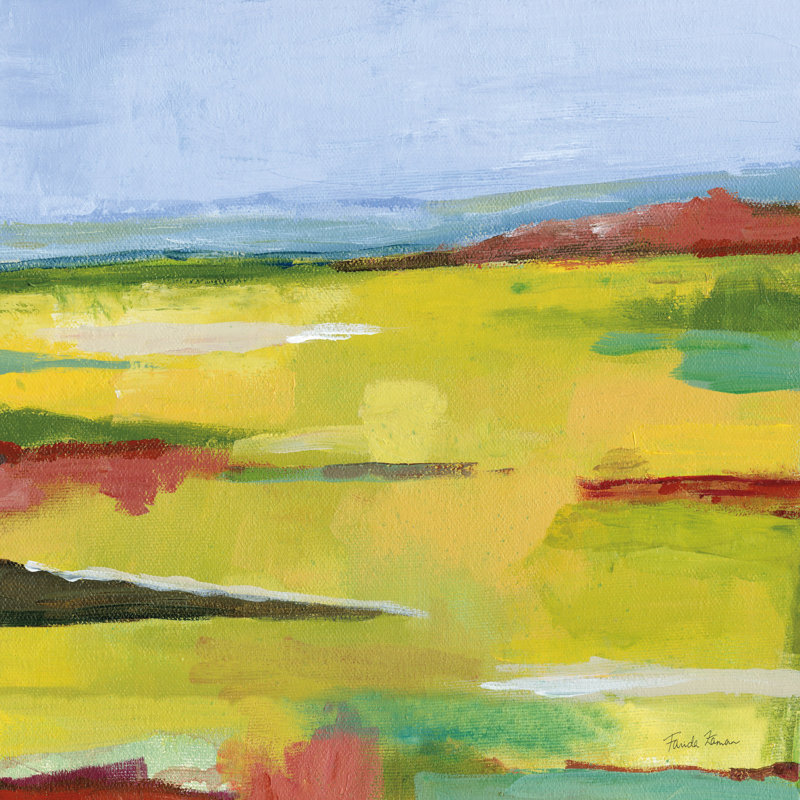 Landscape Abstract 1 Piece Wrapped Canvas Painting, 30cm H x 30cm W