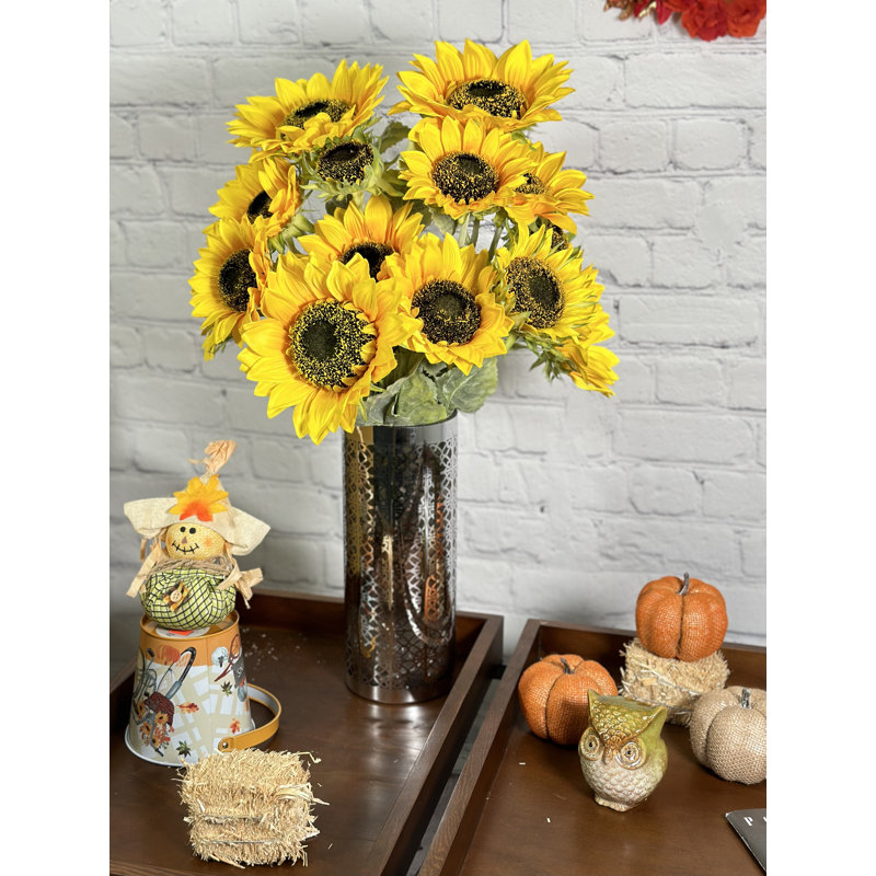 Tige de tournesol pleine floraison, H 26 po x l 13 po x P 9 po