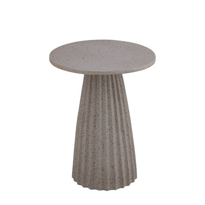 Aluminum Side Table W/Chisel Texture Base