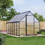 Serre en polycarbonate robuste à structure en aluminium avec structure à installation rapide et évent de toit pour grand ensemble de serre extérieur amélioré, 8 x 12 pi (noir)