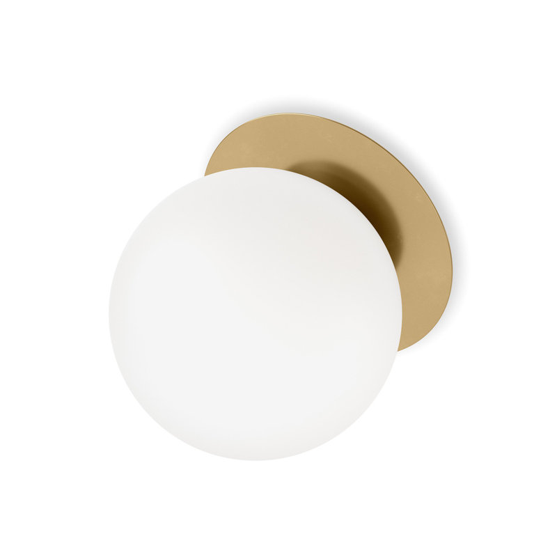 Pulsar 1 - Light Flush Mounted Sconce, 7.75" H x 7.75" W x 8.5" D, Burnished Brass