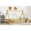Lit simple en forme de tente, lit tipi avec garde-corps, lattes et porte, naturel-130173985-130173986
