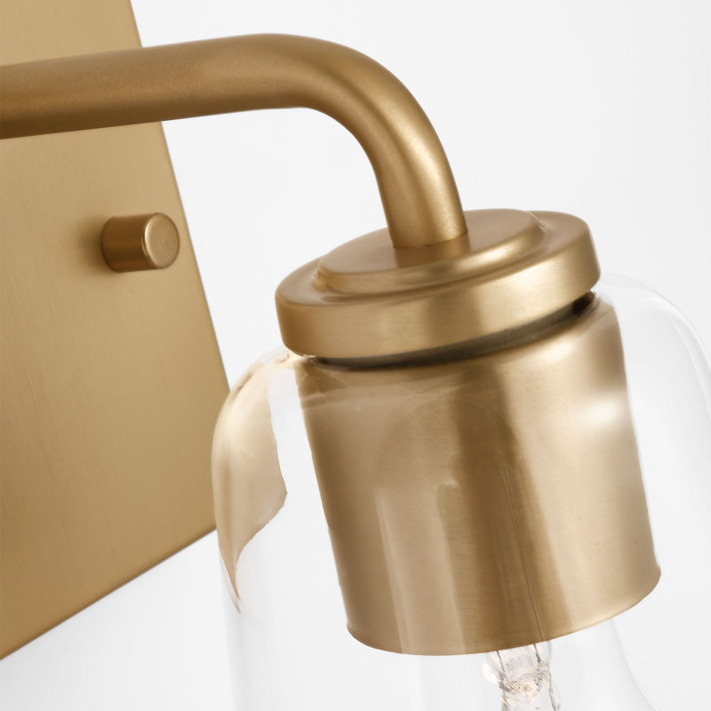 Miles Small Vanity from Generation Lighting , Clear, Satin Brass