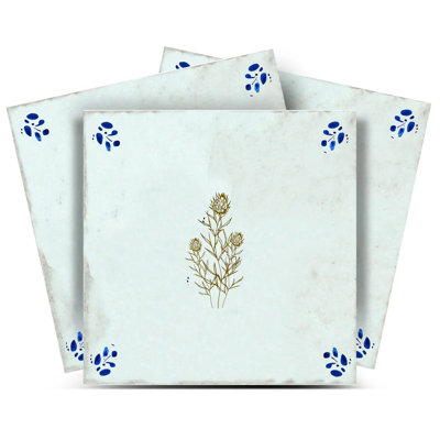 5" x 5" Floral Vinyl Peel and Stick Mosaic Tile